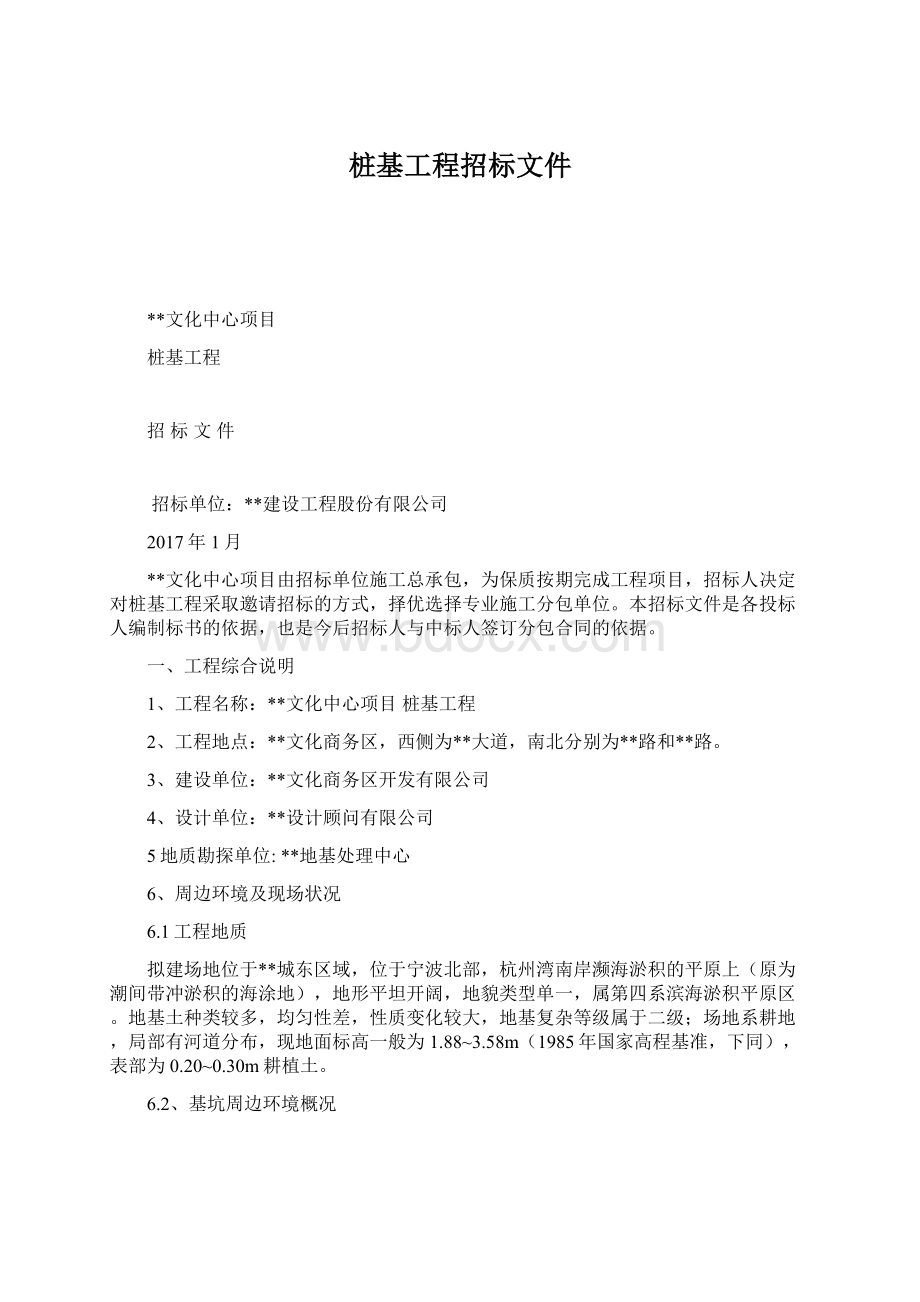 桩基工程招标文件Word文件下载.docx_第1页