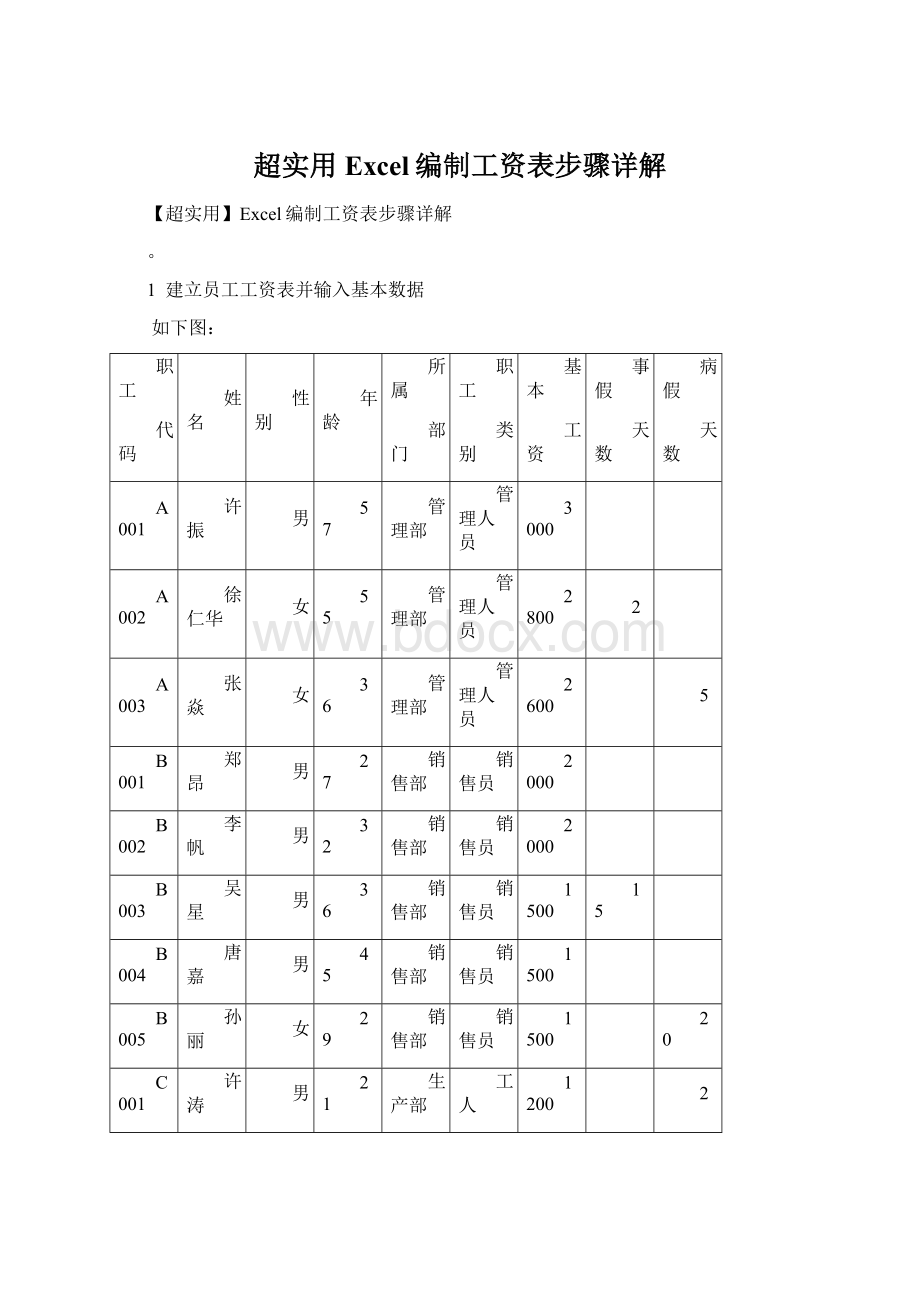 超实用Excel编制工资表步骤详解.docx