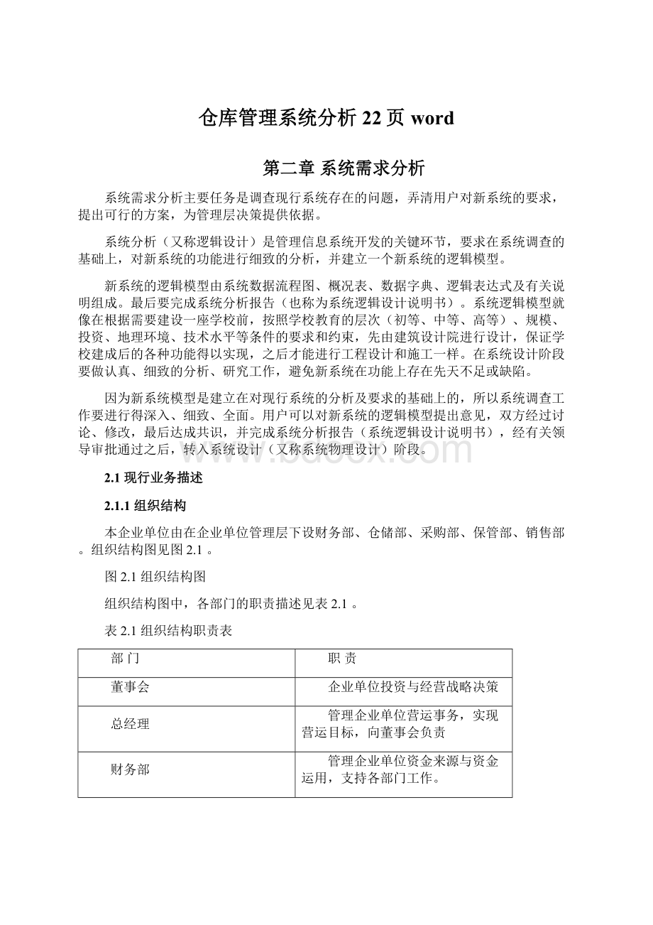 仓库管理系统分析22页word.docx_第1页