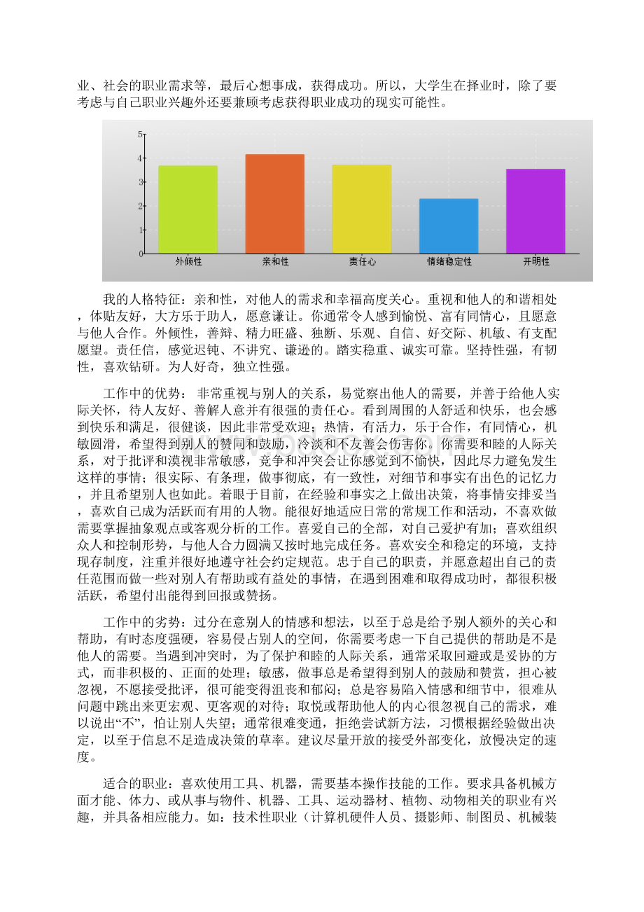 职业生涯与规划测评结果与自我分析结果报告Word格式.docx_第2页