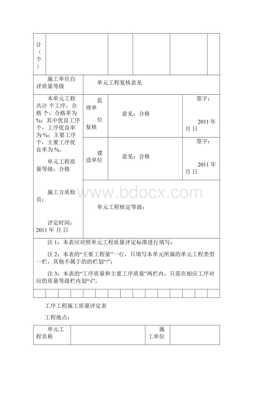 单元工程施工质量评定表汇编.docx_第2页