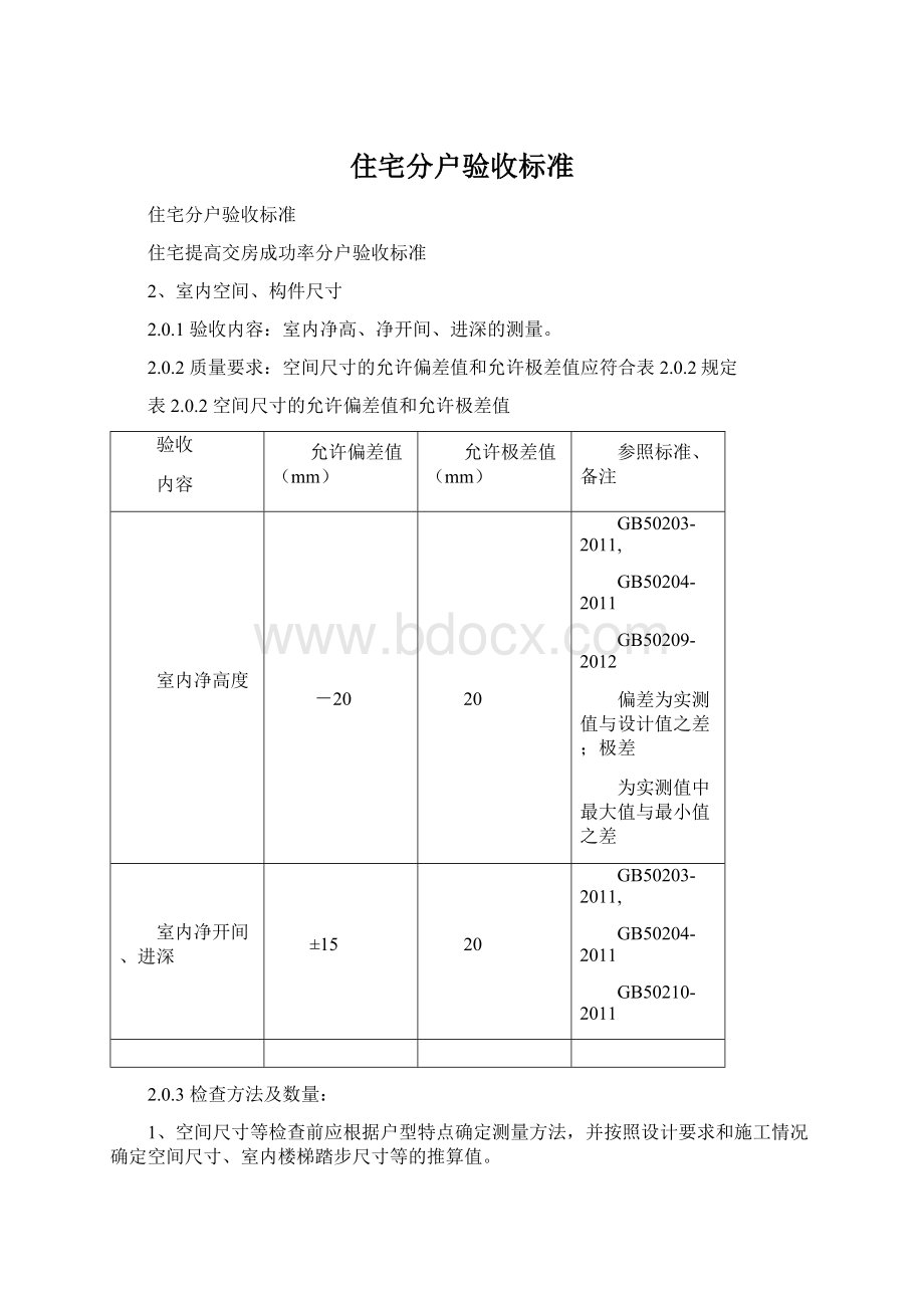 住宅分户验收标准.docx