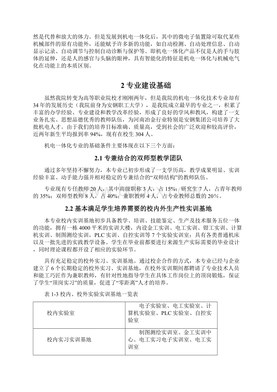 安阳职业技术学院机电一体化技术专业建设方案Word文档下载推荐.docx_第2页