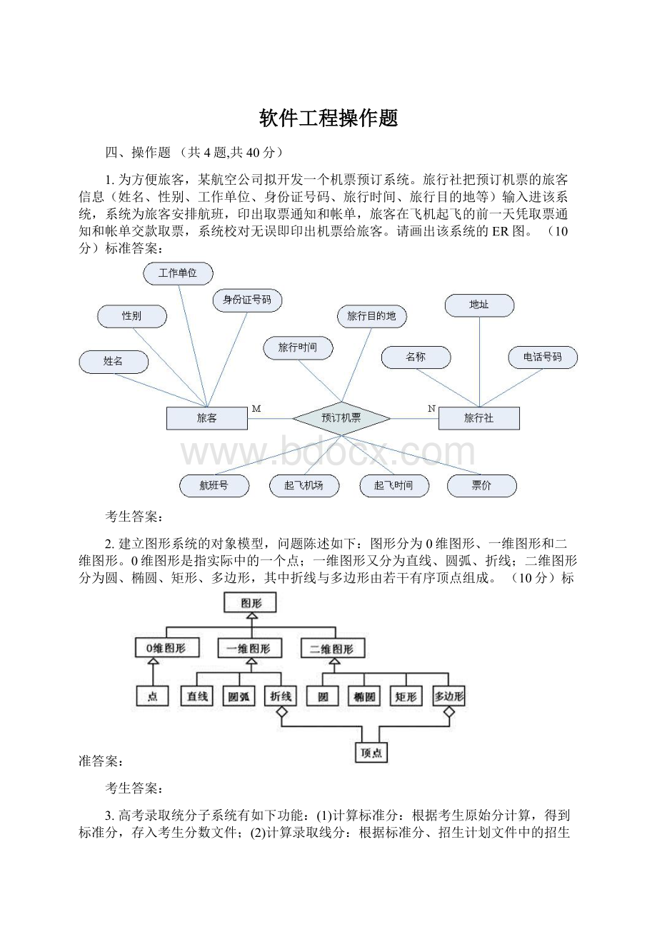 软件工程操作题Word格式文档下载.docx