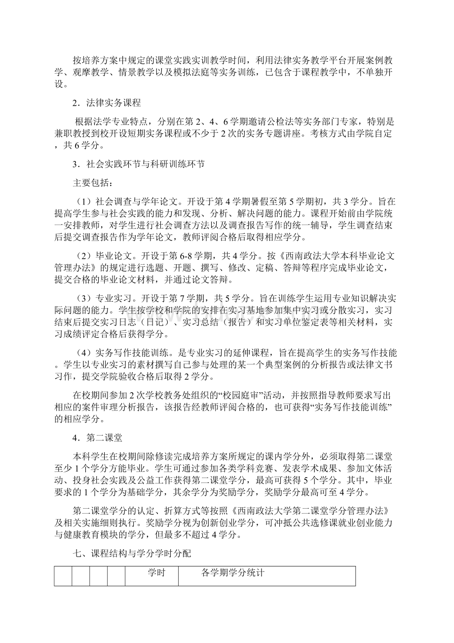 西政法学专业本科人才培养方案.docx_第3页