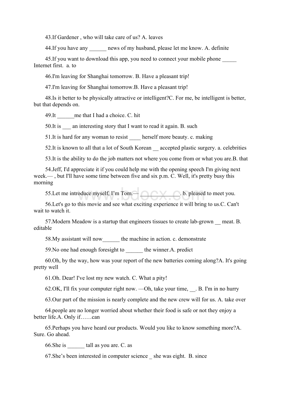 理工英语4形成性考核多数的题目和答案.docx_第3页