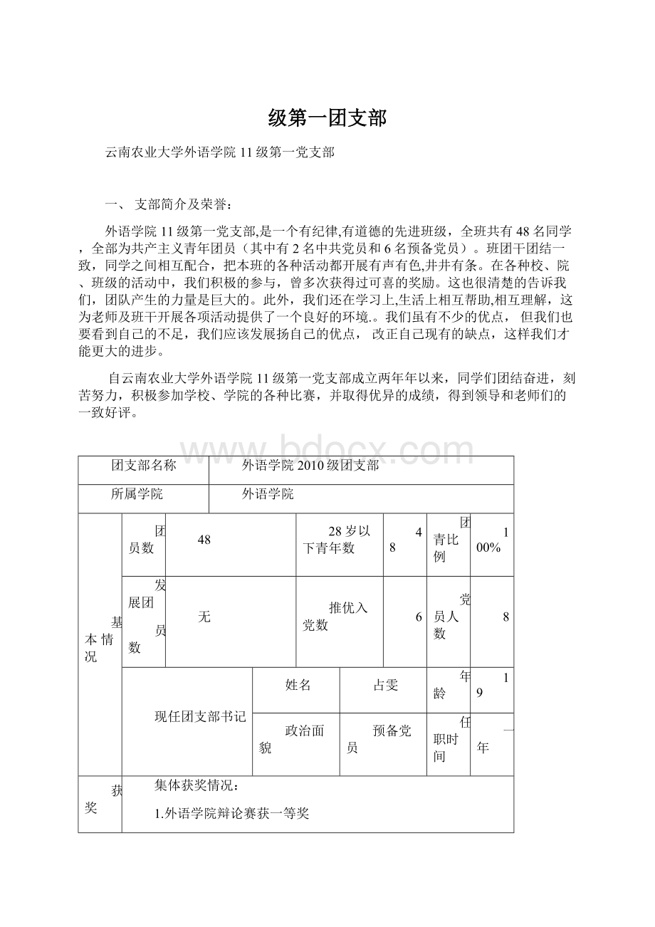 级第一团支部Word下载.docx_第1页