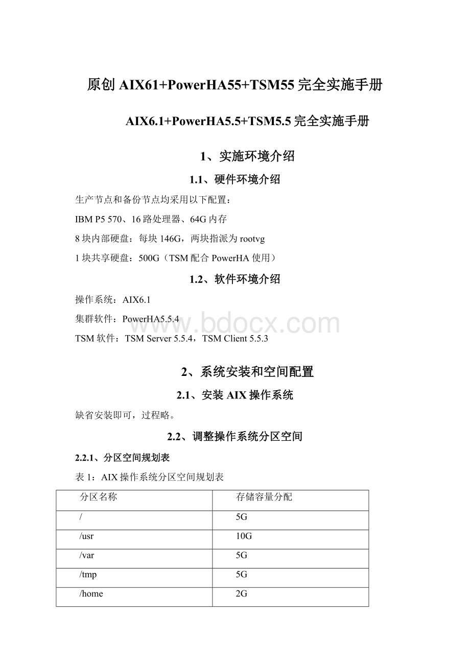 原创AIX61+PowerHA55+TSM55完全实施手册.docx