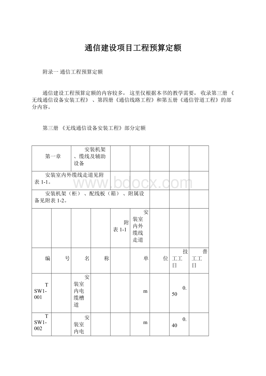 通信建设项目工程预算定额.docx