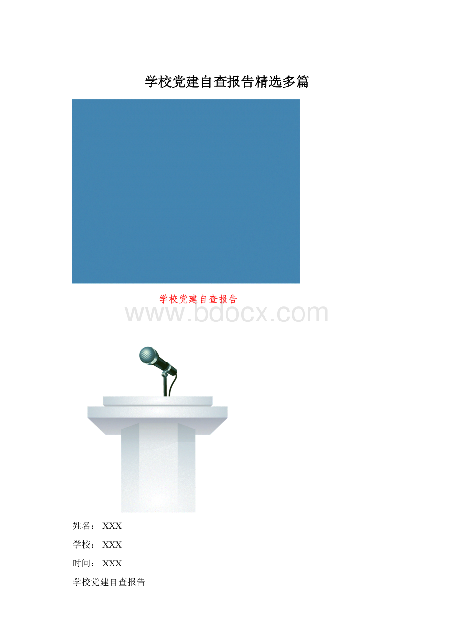 学校党建自查报告精选多篇Word下载.docx_第1页