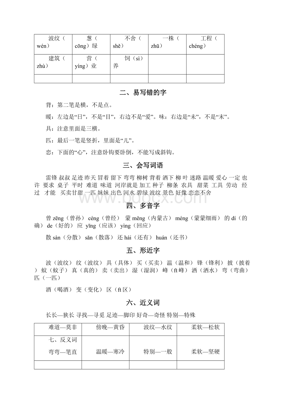 部编版二年级下册语文期末复习教案可编辑修改word版.docx_第3页