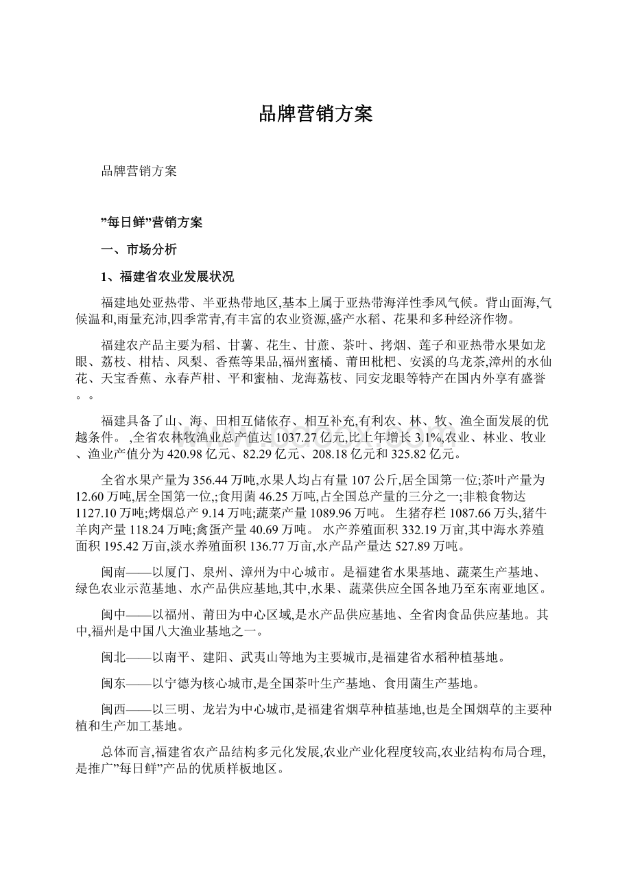 品牌营销方案Word文档下载推荐.docx