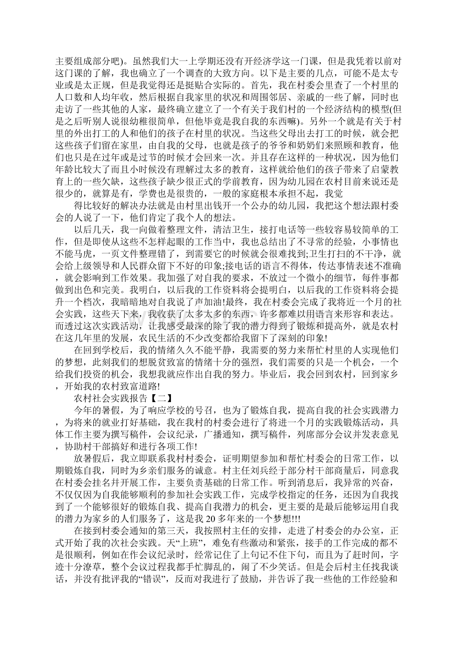 农村社会实践报告三篇Word文档下载推荐.docx_第2页