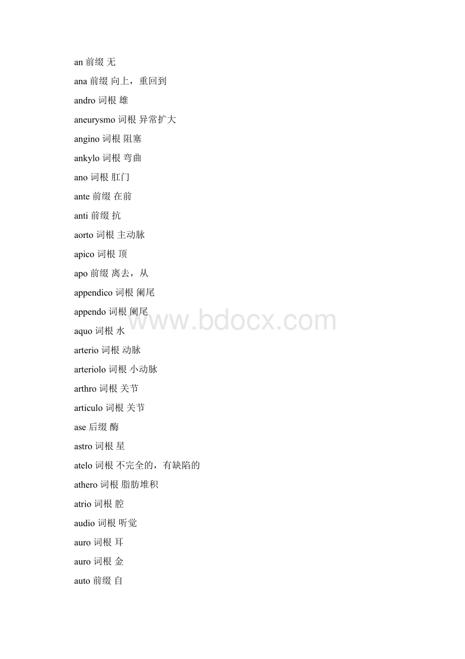 医学英语词根词缀改良版学习资料Word文件下载.docx_第2页