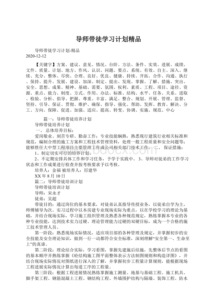 导师带徒学习计划精品.docx_第1页