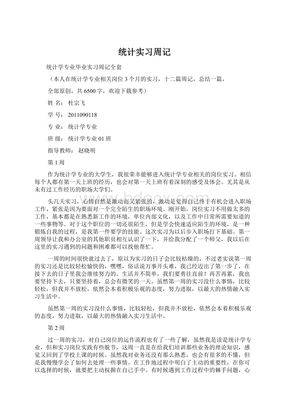 统计实习周记.docx_第1页