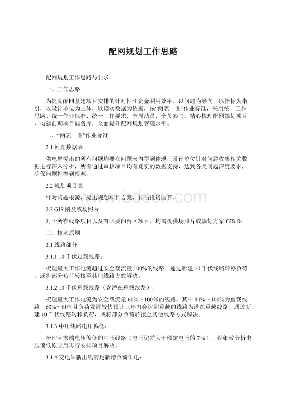 配网规划工作思路Word文档格式.docx