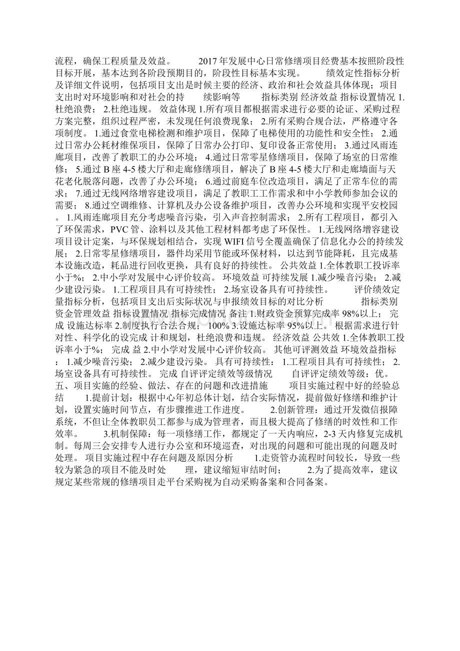 17年度财政支出项目绩效自评报告日常修缮经费Word文件下载.docx_第3页