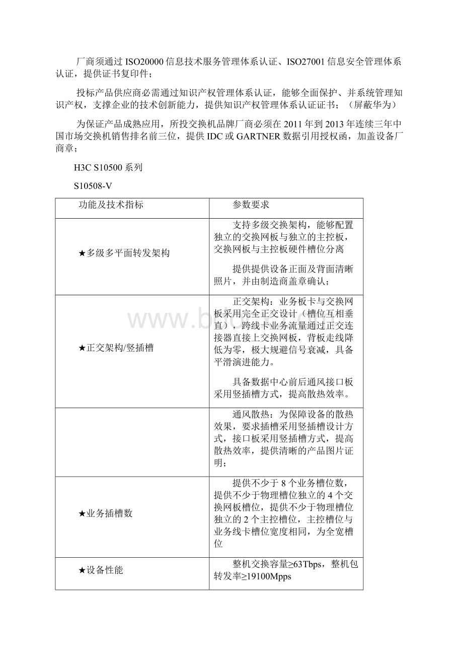 H3C华三交换机招标参数整理Word格式.docx_第2页