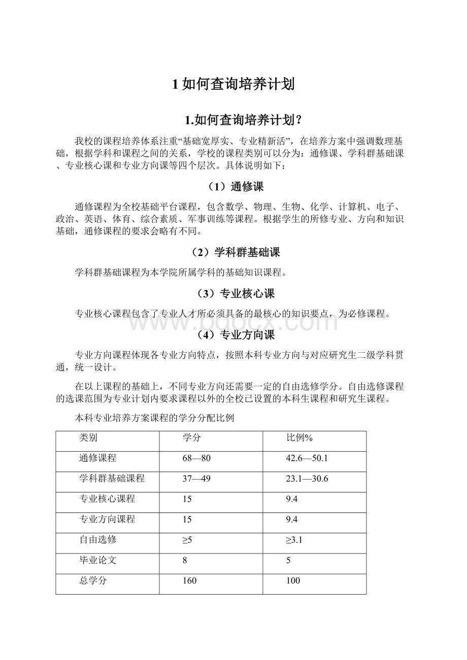 1如何查询培养计划Word格式.docx_第1页