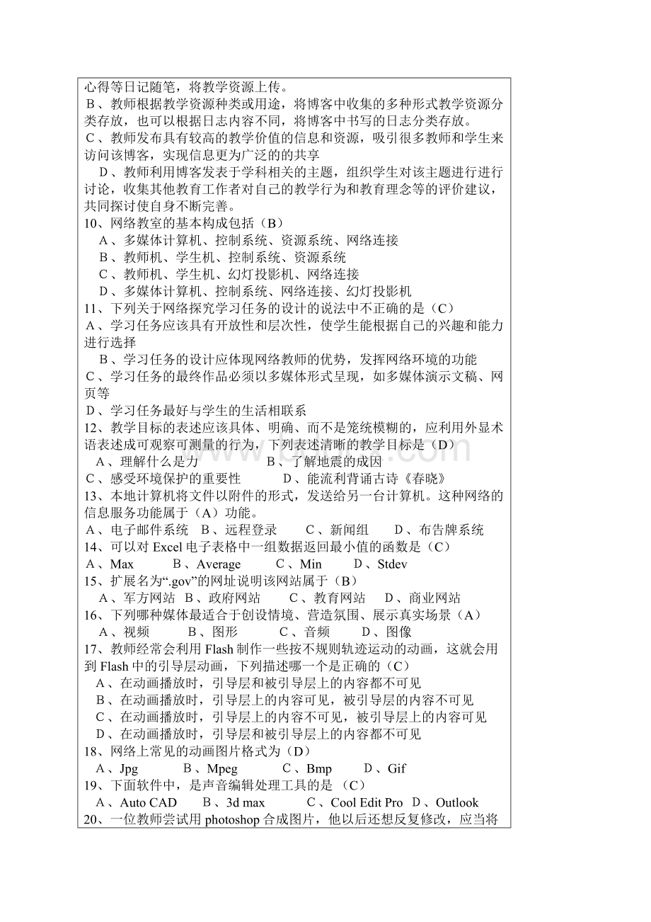 教师招聘信息技术考试复习试题.docx_第2页