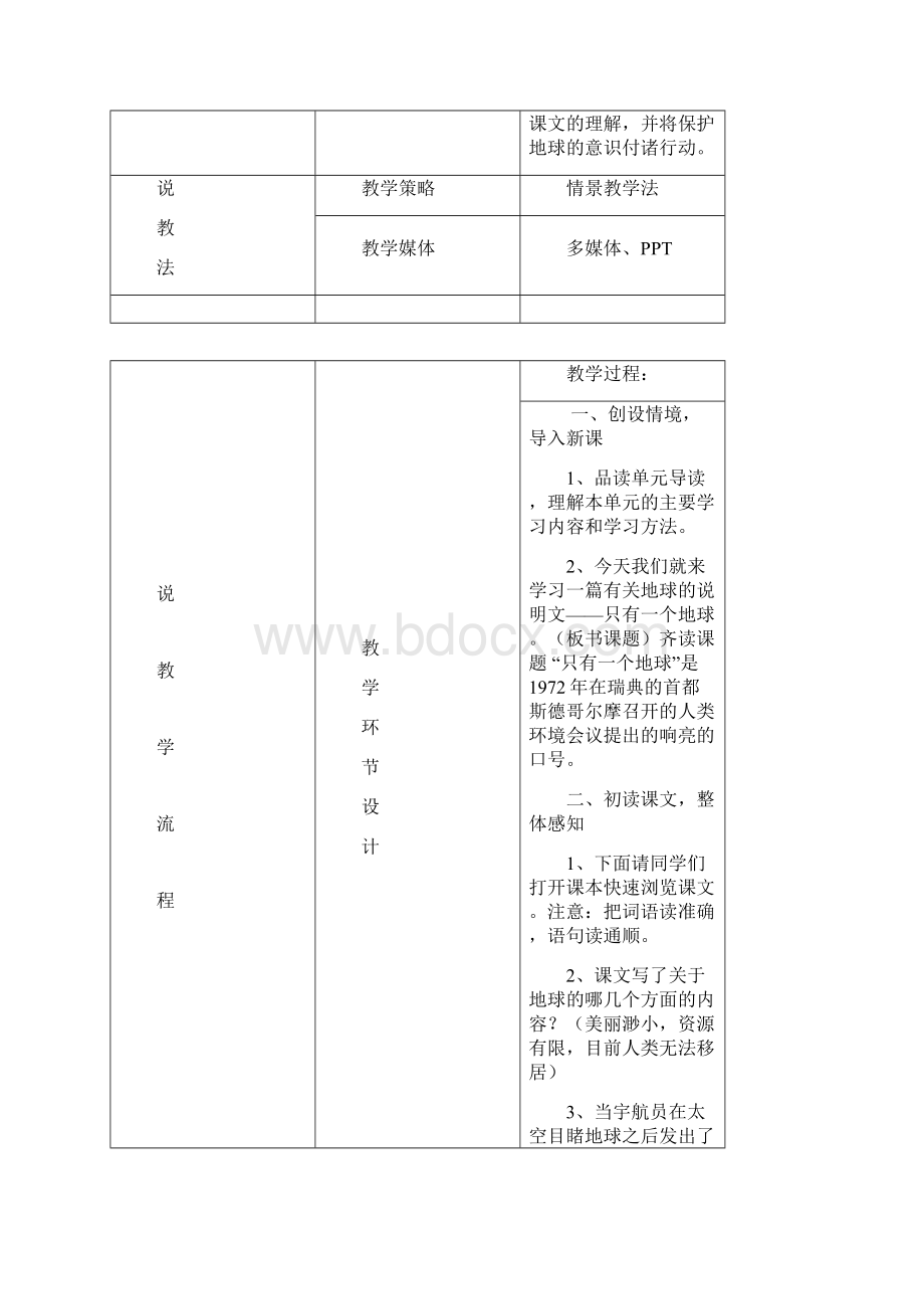 《只有一个地球》集体备课记录表.docx_第2页