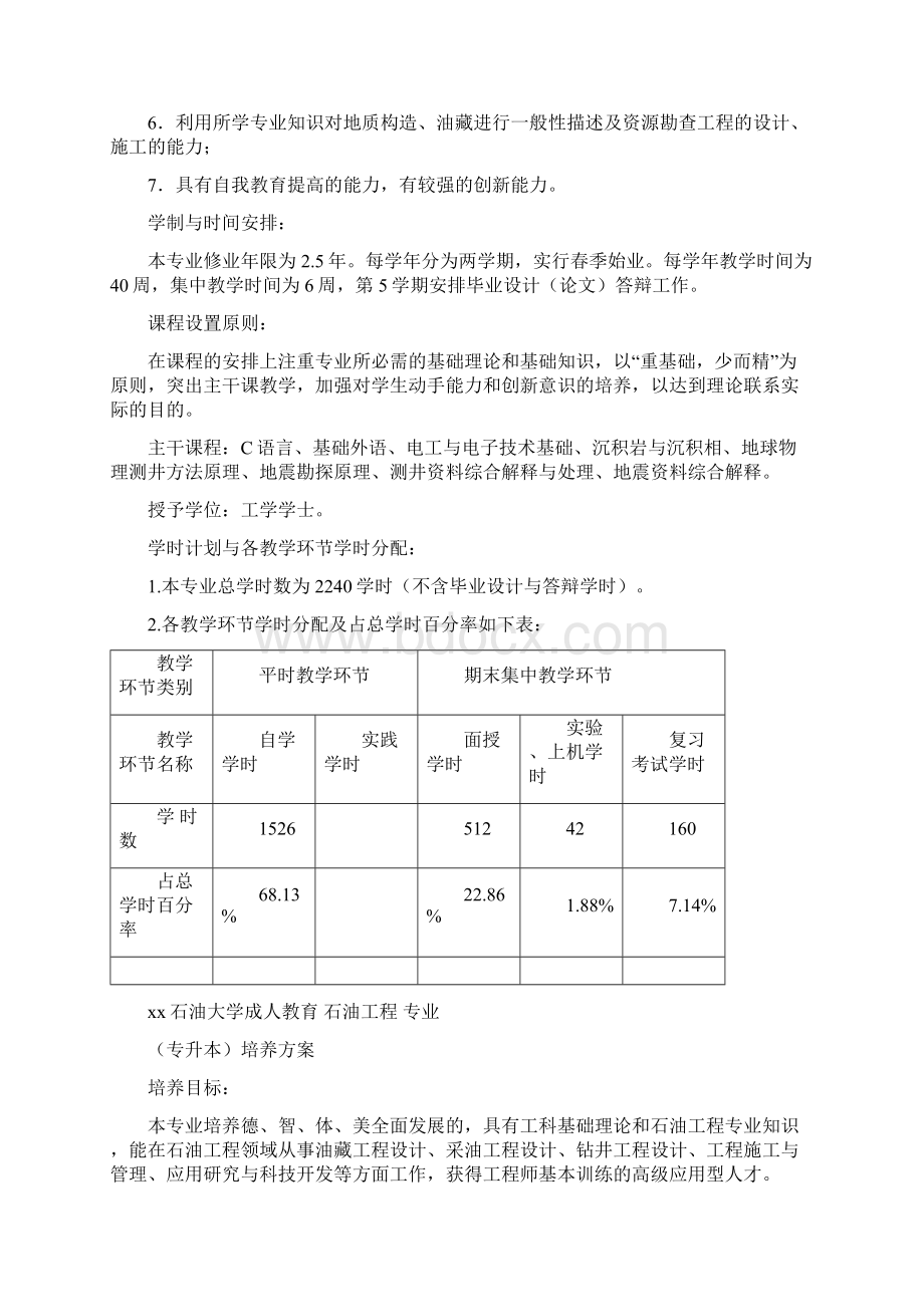 xx石油大学成人教育教学计划汇总Word文件下载.docx_第3页