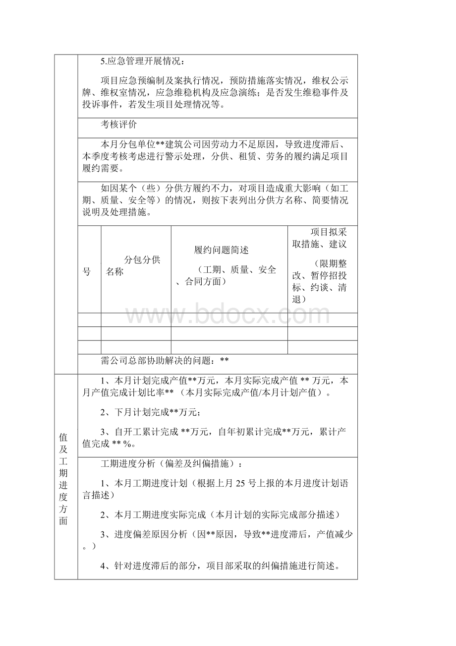 XXX项目XX年X月项目经理月报Word文档格式.docx_第3页