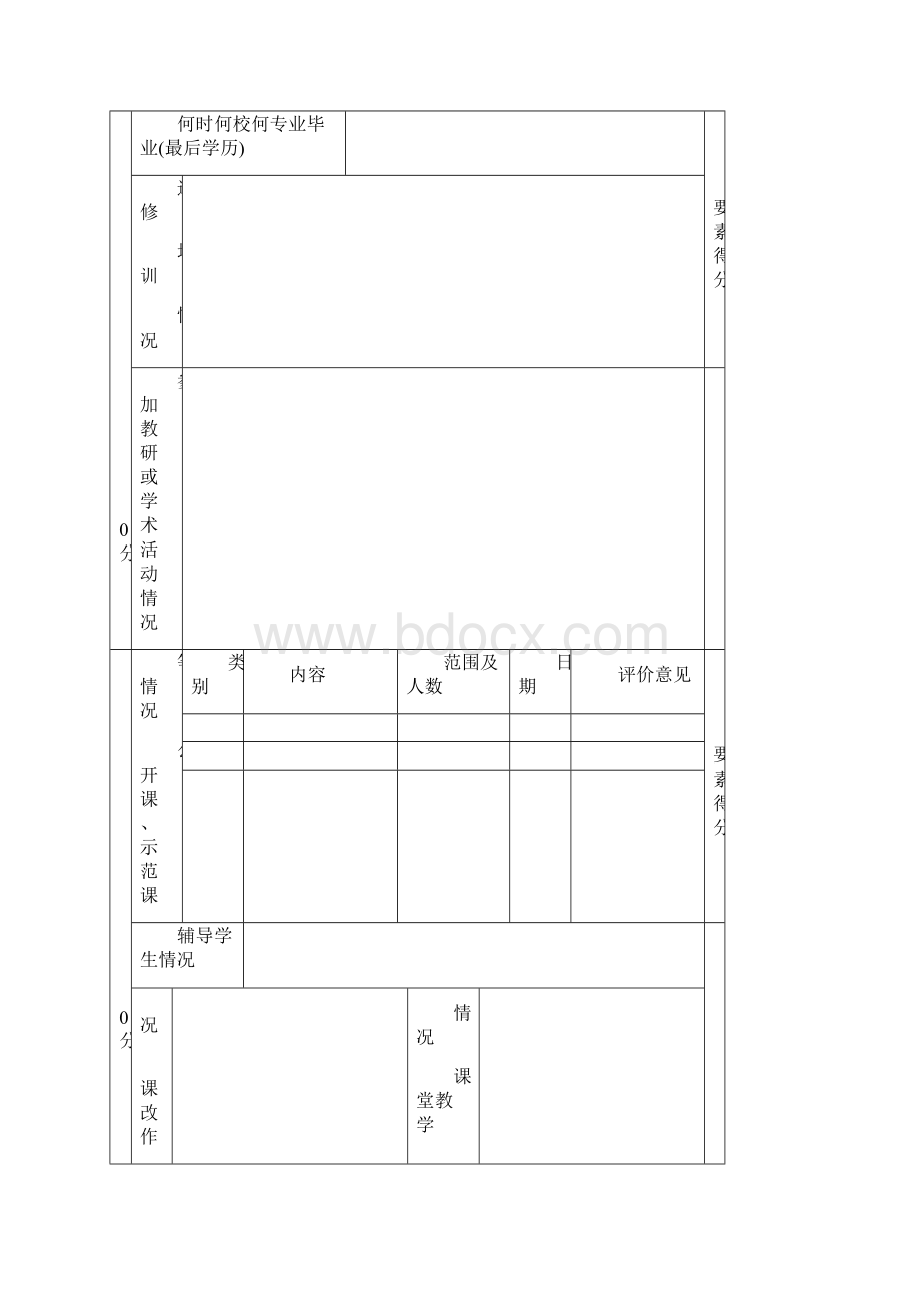 绩效管理套表学年教职工考核表最新版.docx_第2页