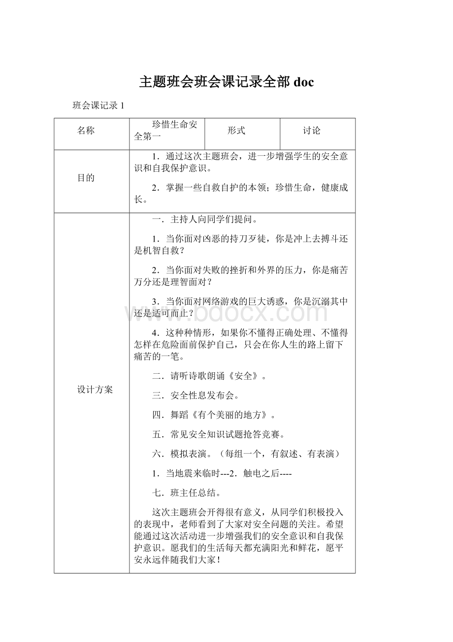 主题班会班会课记录全部doc.docx_第1页