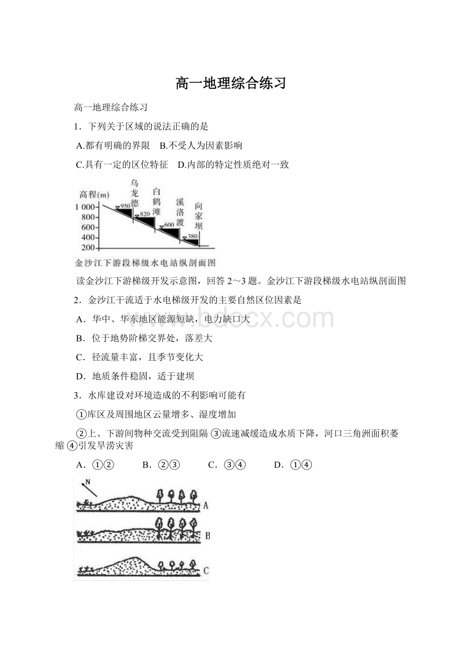 高一地理综合练习文档格式.docx