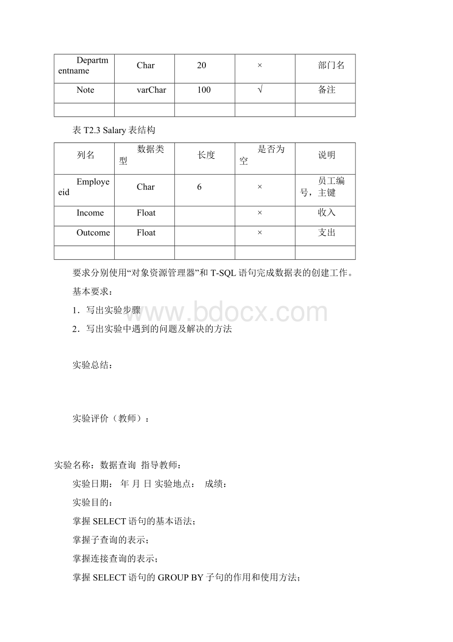 SQLSERVER数据库系统设计与实现实验报告1.docx_第3页