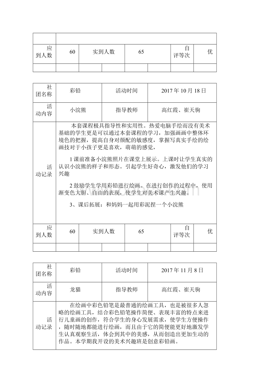 彩铅艺术活动记录样表电子教案Word文档下载推荐.docx_第3页