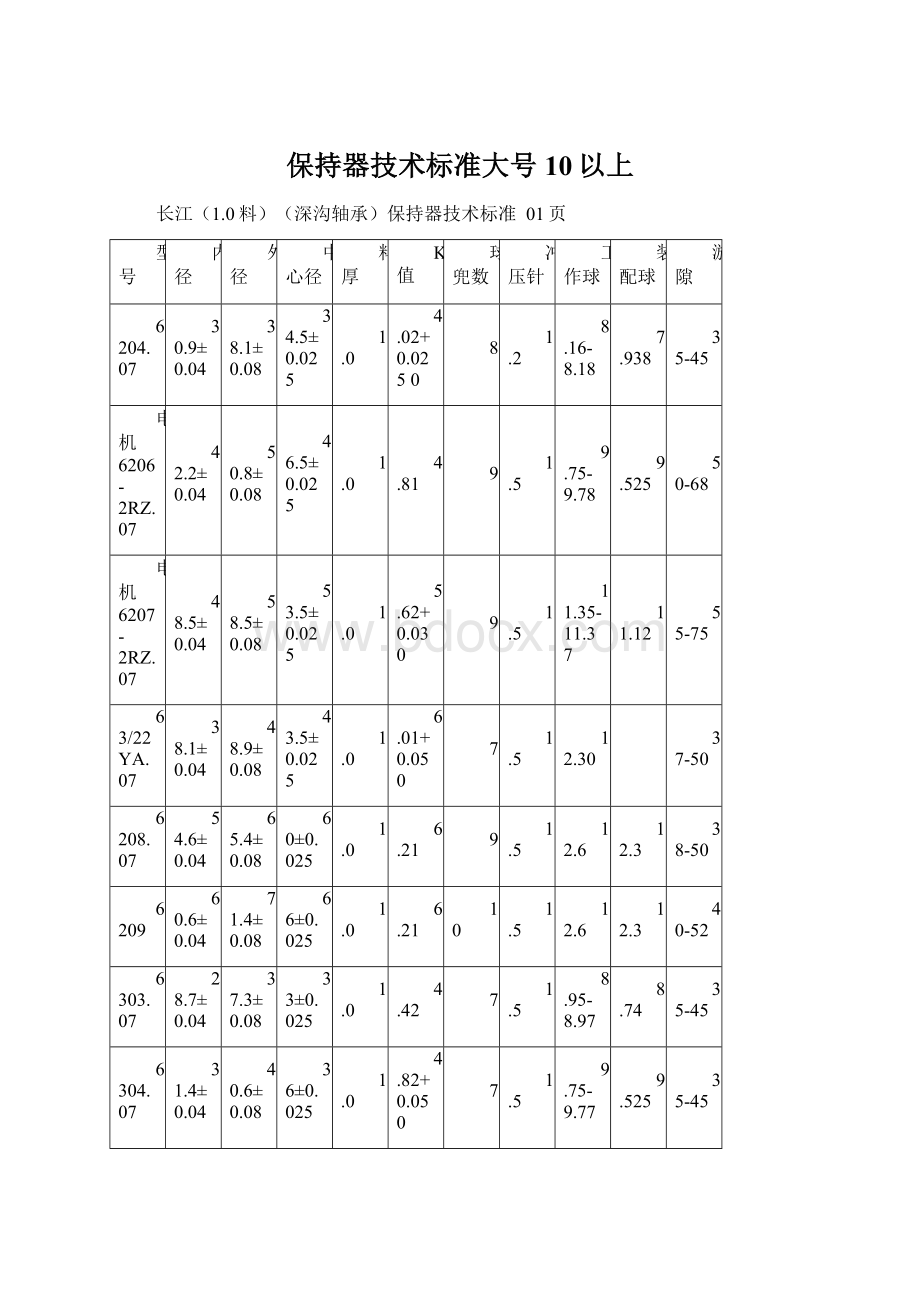 保持器技术标准大号10以上.docx_第1页