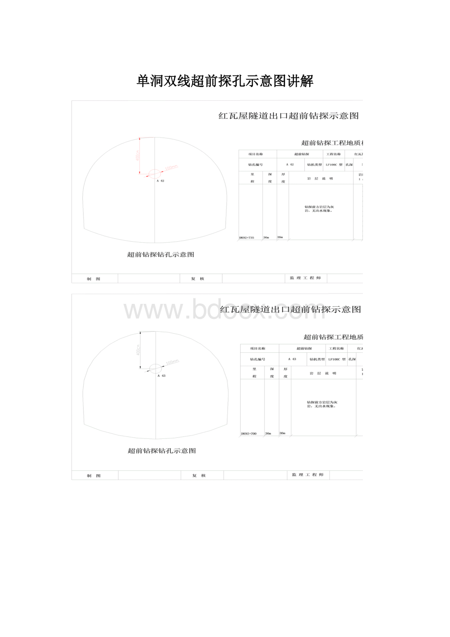 单洞双线超前探孔示意图讲解.docx