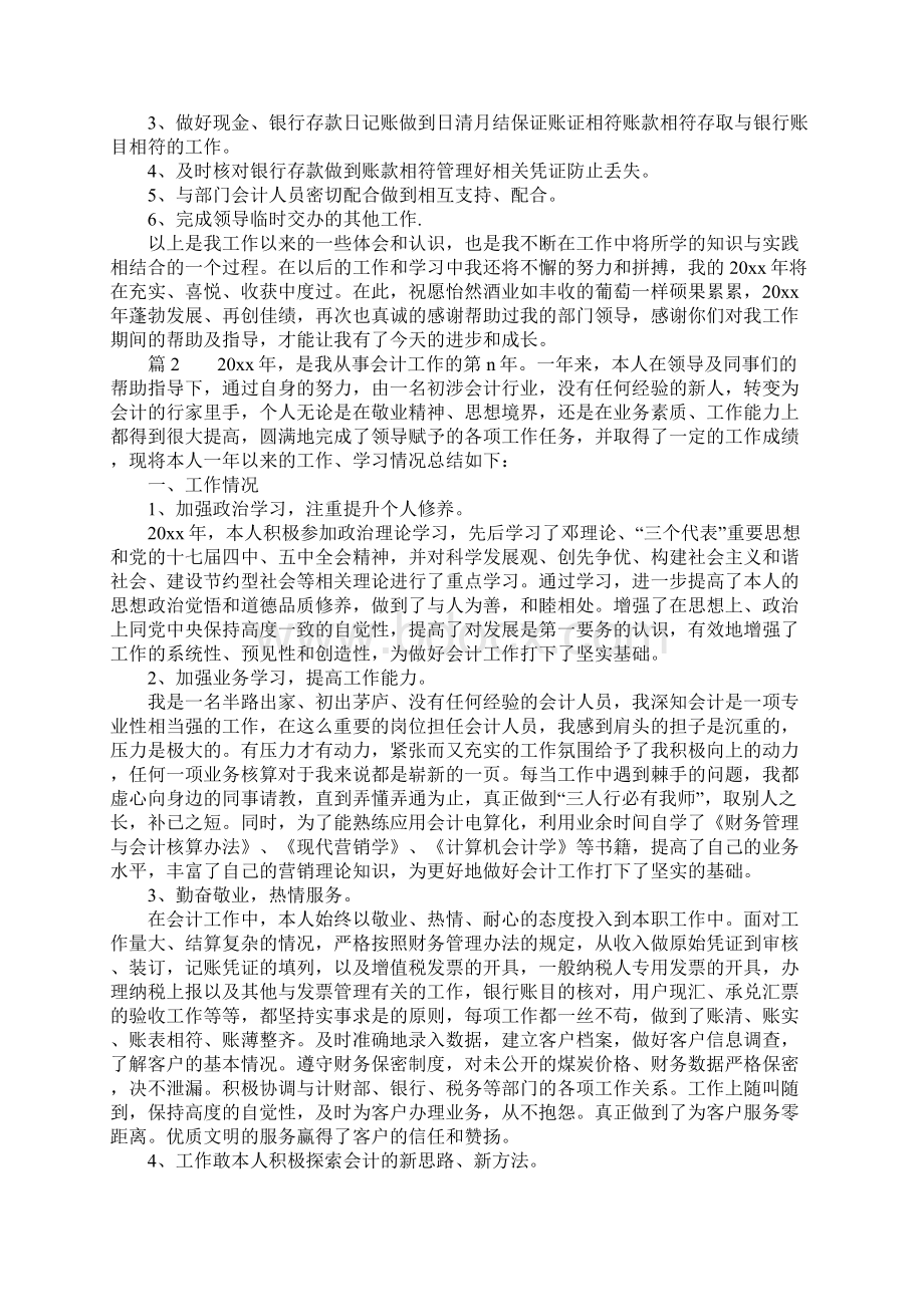 出纳会计工作报告Word文档下载推荐.docx_第2页