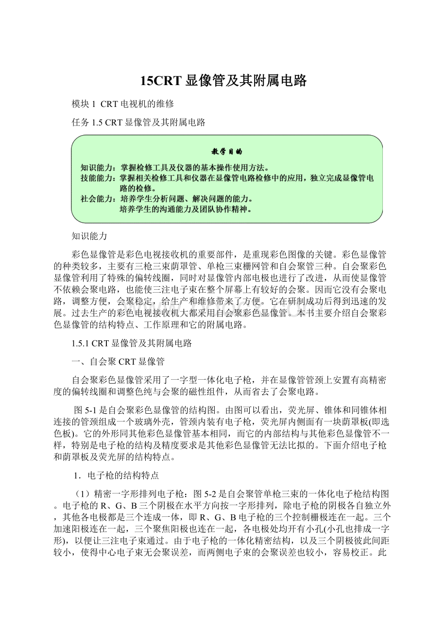 15CRT显像管及其附属电路Word格式.docx