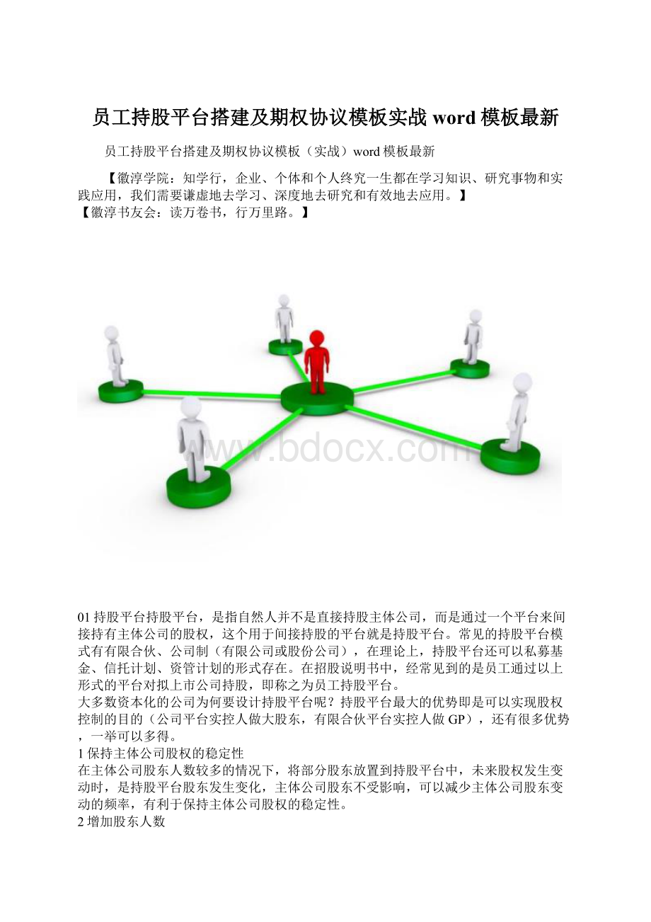 员工持股平台搭建及期权协议模板实战word模板最新Word文件下载.docx