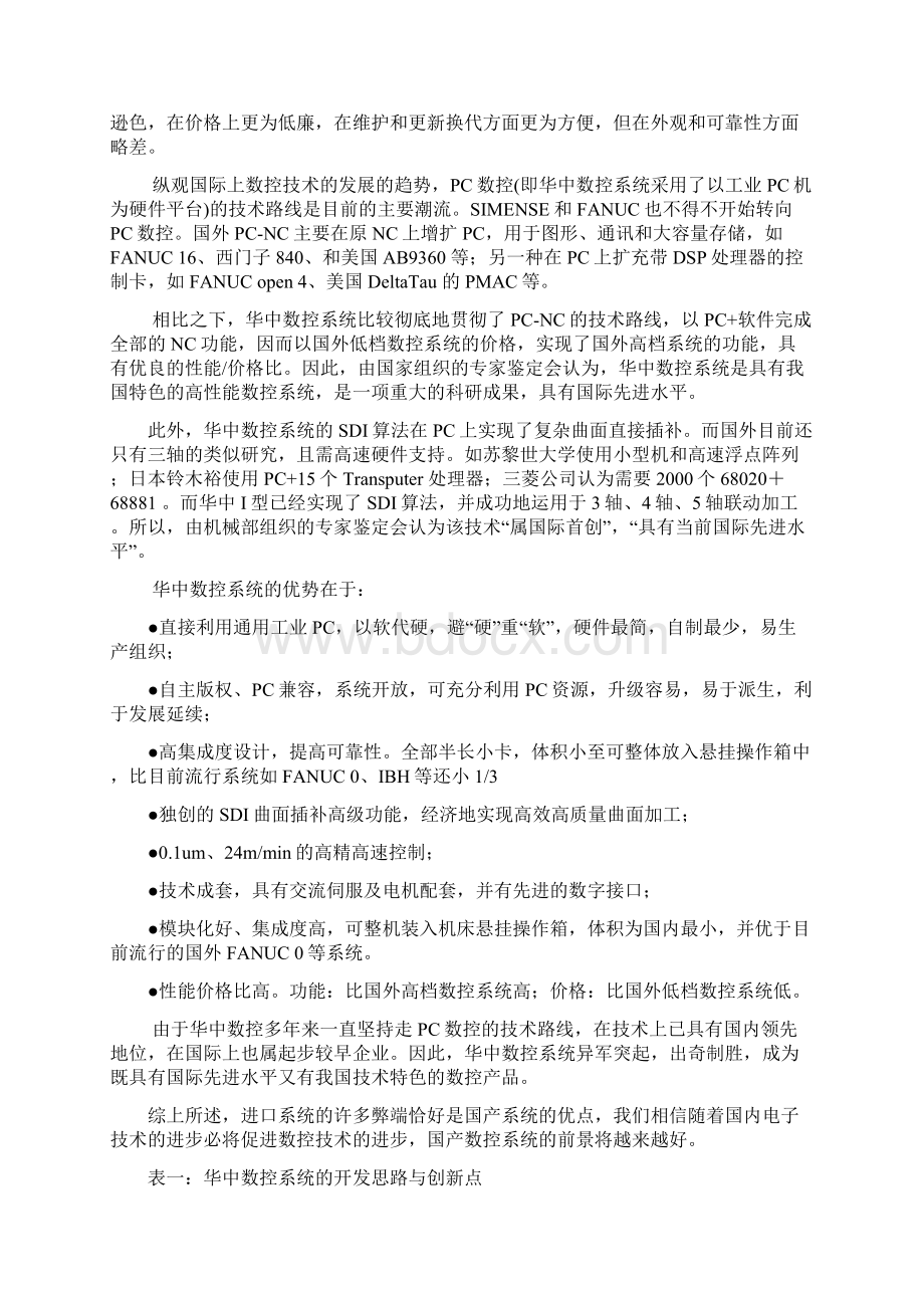 华中数控系统与国内外数控系统与之比较Word文件下载.docx_第2页