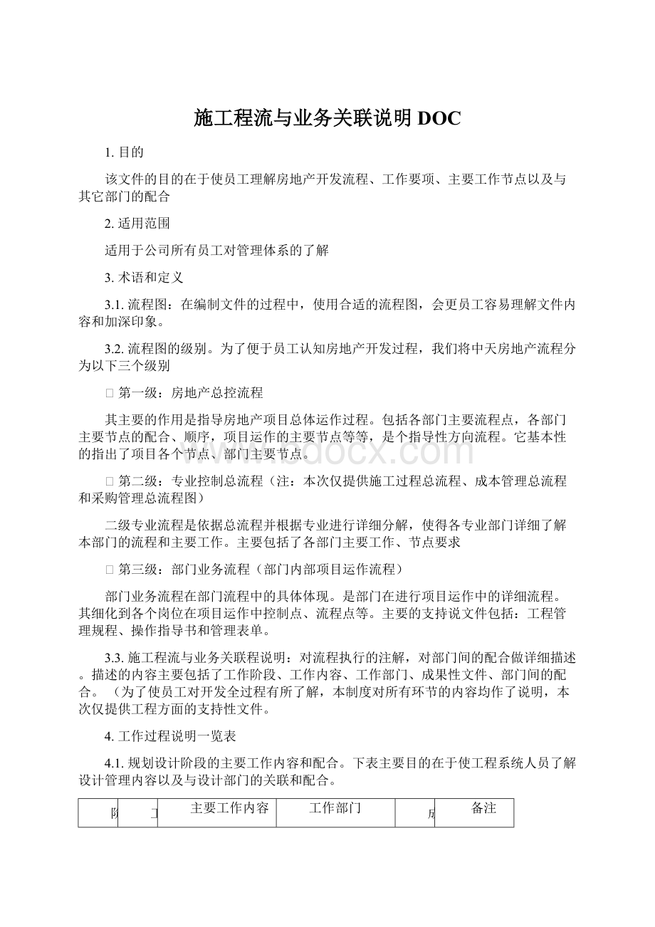 施工程流与业务关联说明DOCWord格式文档下载.docx