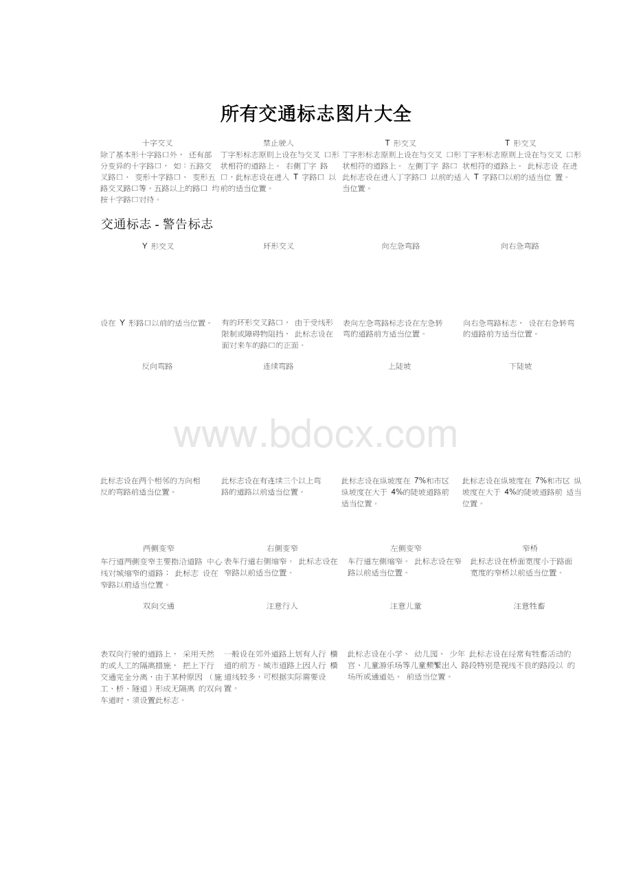 所有交通标志图片大全.docx_第1页