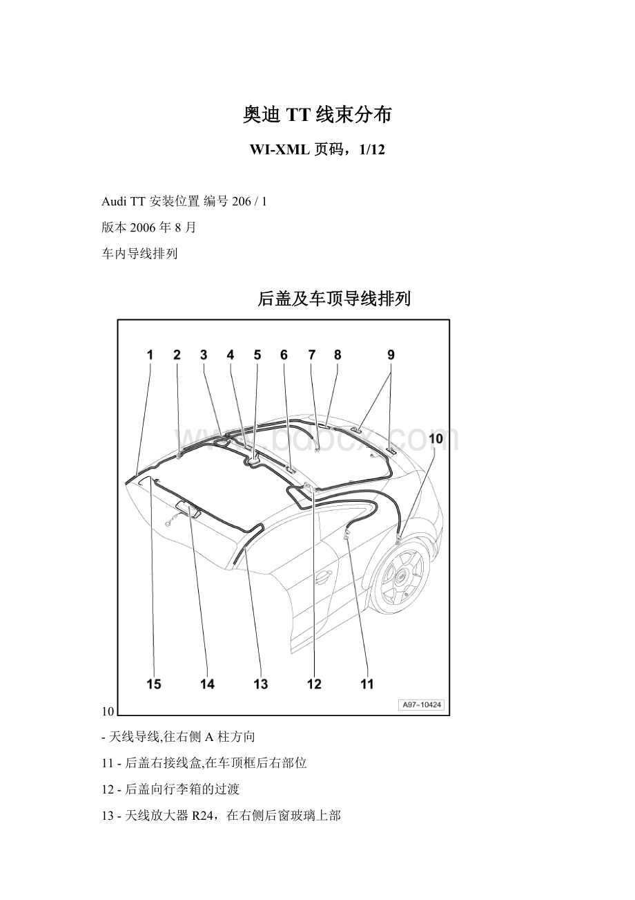 奥迪TT线束分布Word文件下载.docx