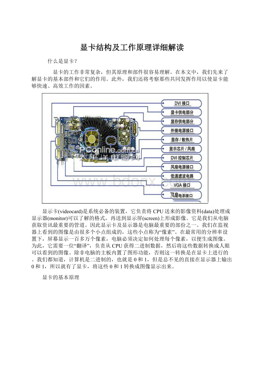 显卡结构及工作原理详细解读Word格式.docx_第1页