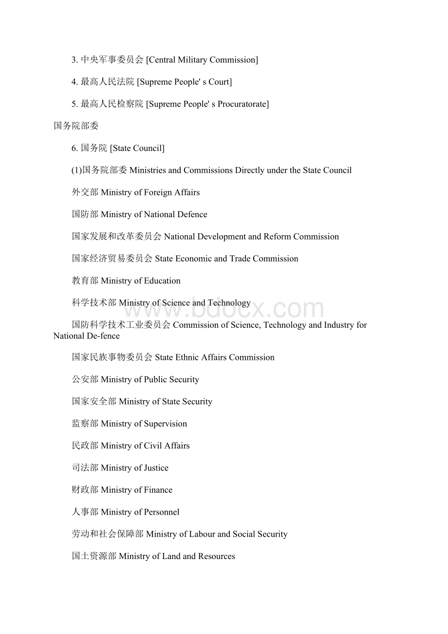 我国国家机关英文名称的正确写法Word文档下载推荐.docx_第2页