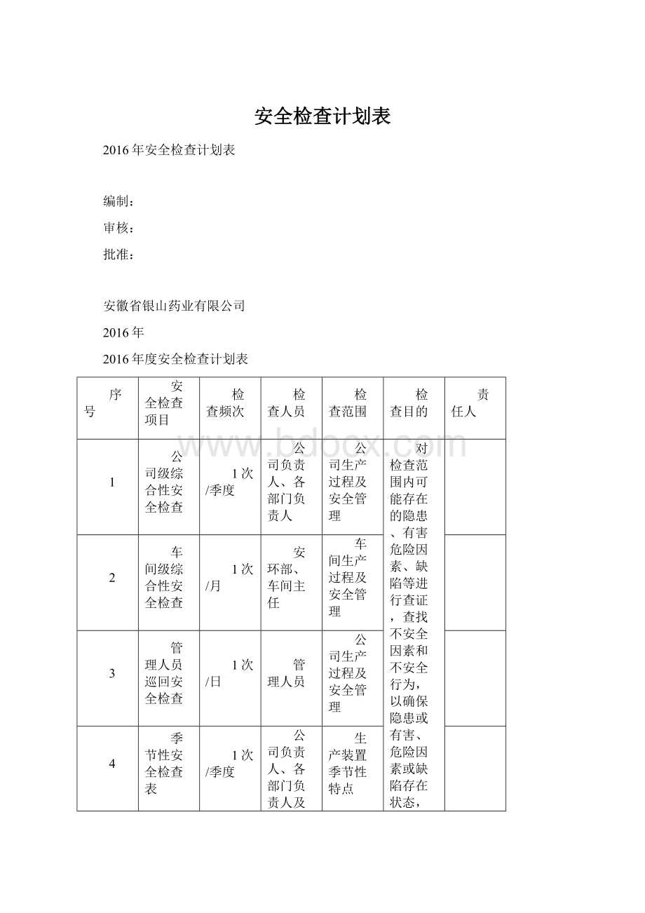 安全检查计划表.docx_第1页