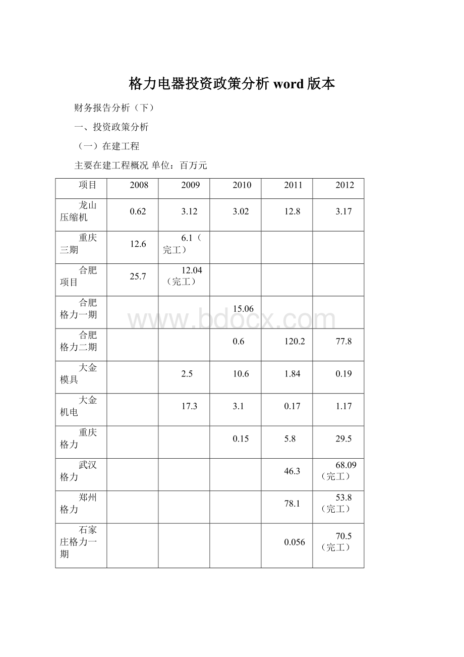 格力电器投资政策分析word版本.docx_第1页