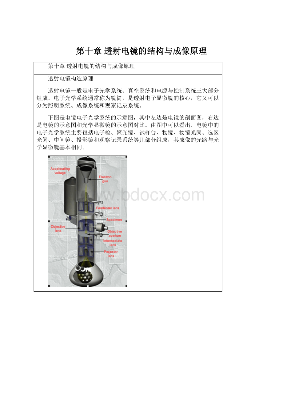 第十章 透射电镜的结构与成像原理.docx_第1页