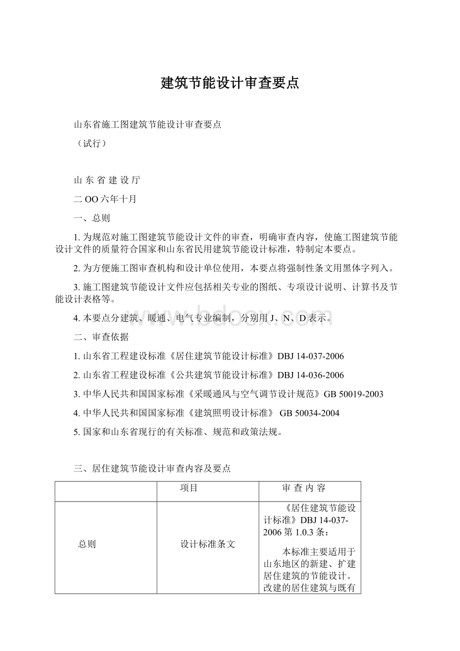 建筑节能设计审查要点.docx_第1页