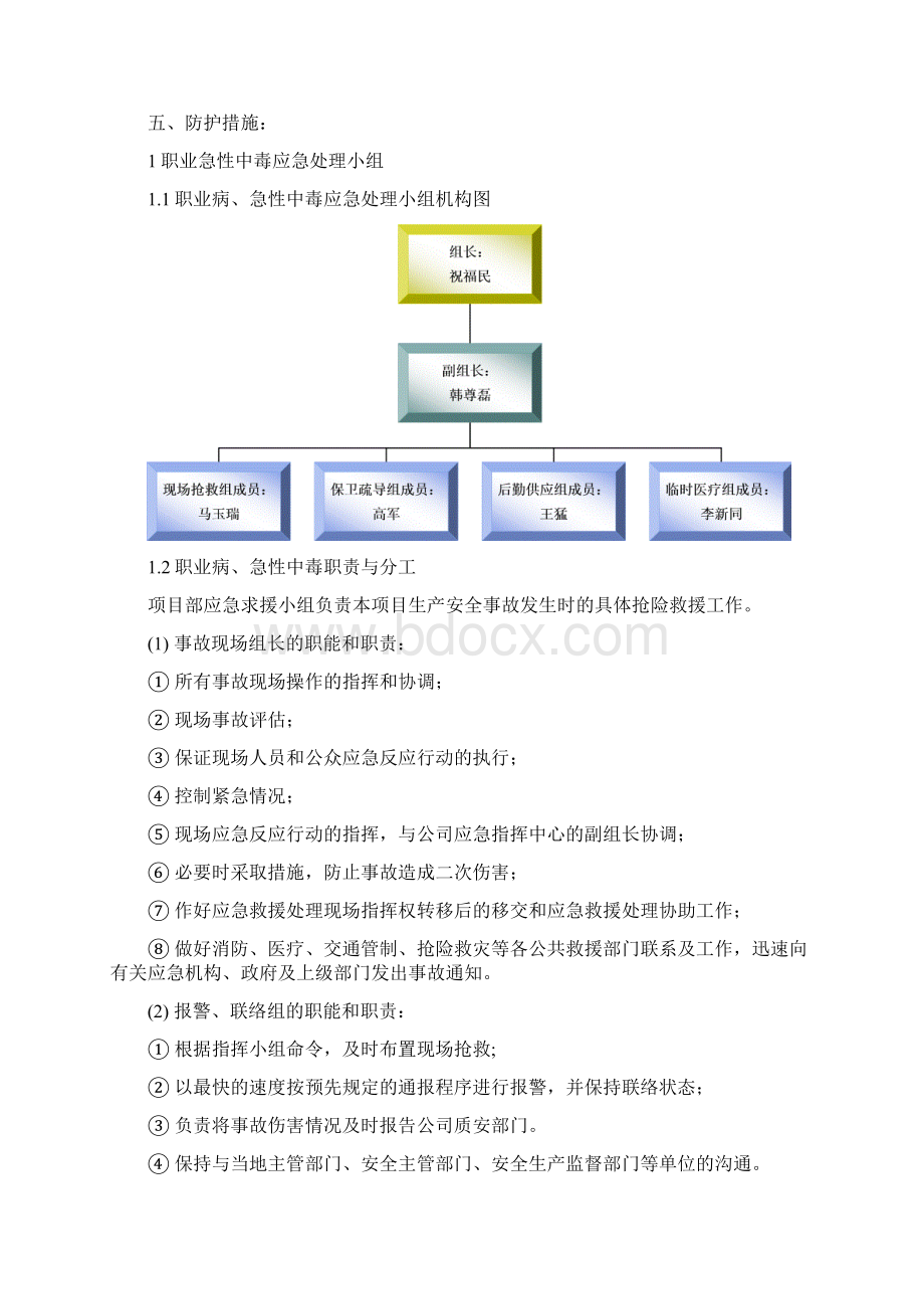 项目急性职业中毒应急预案概述Word格式文档下载.docx_第3页