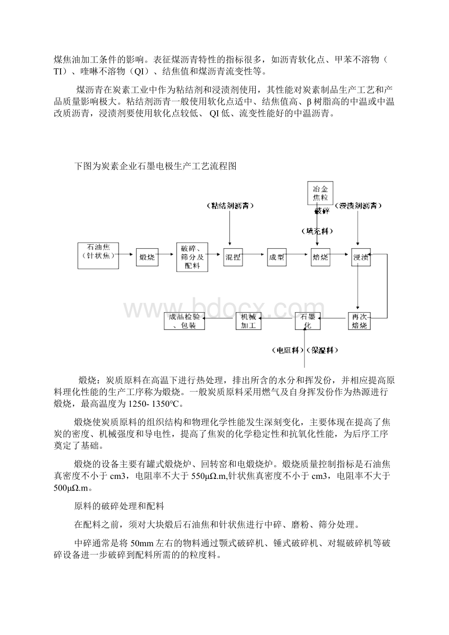 石墨电极的生产工艺流程和质量指标的及消耗原理.docx_第2页